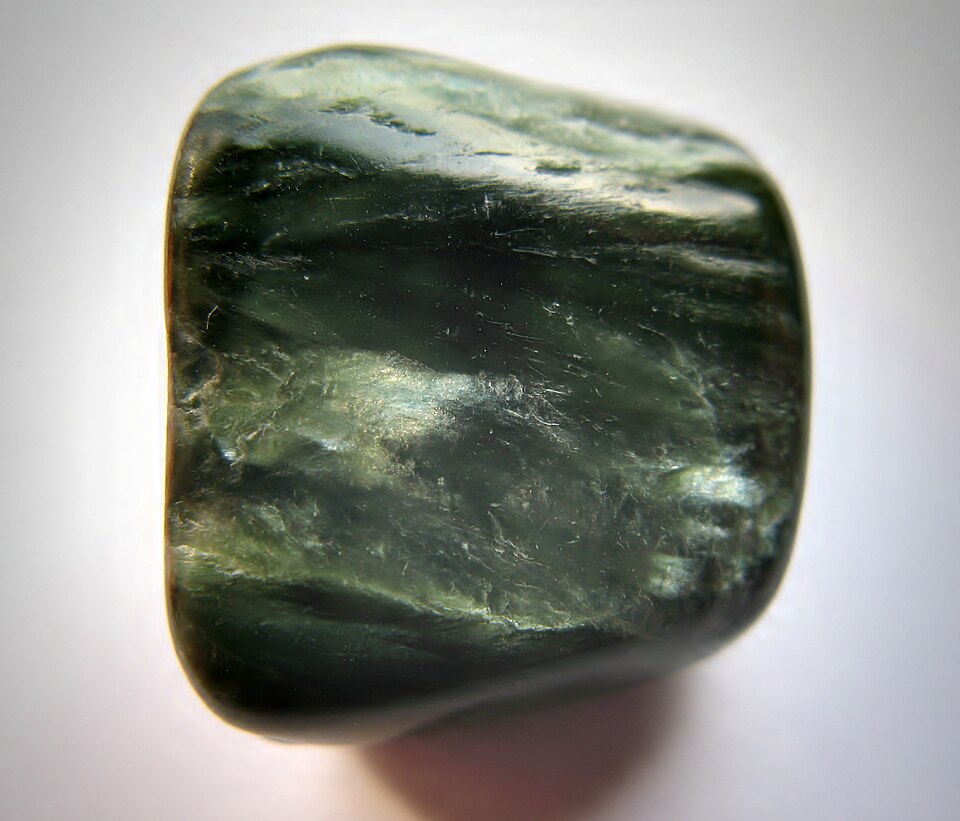 Seraphinite — clinocloro verde con riflessi argentati